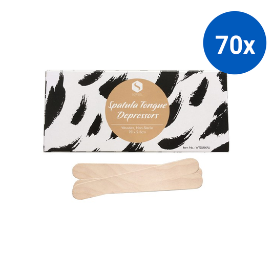 Sofeel Wooden Wax Applicators Smooth Bevelled Edge Jumbo 200 x 25 x 2.0cm 100/Box - Brown x70