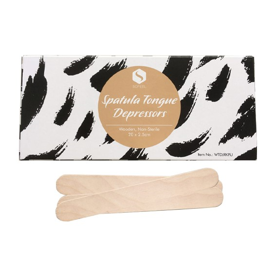 Sofeel Wooden Wax Applicators Smooth Bevelled Edge Jumbo 200 x 25 x 2.0cm 100/Box - Brown x70