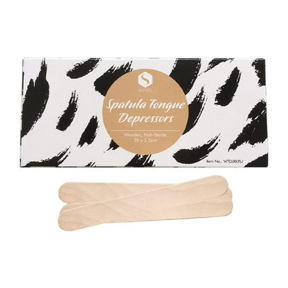 Sofeel Wooden Wax Applicators Smooth Bevelled Edge Jumbo 200 x 25 x 2.0cm 100/Box - Brown x70