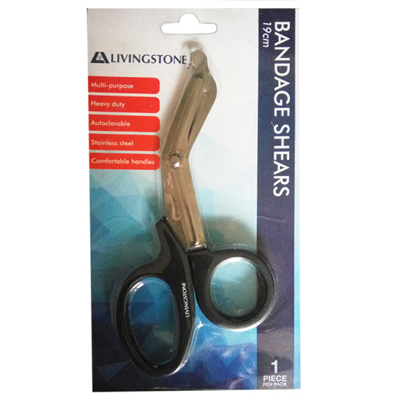 Livingstone Multi-Purpose Shears Bandage Scissors 19cm Retail Pack - Black x65