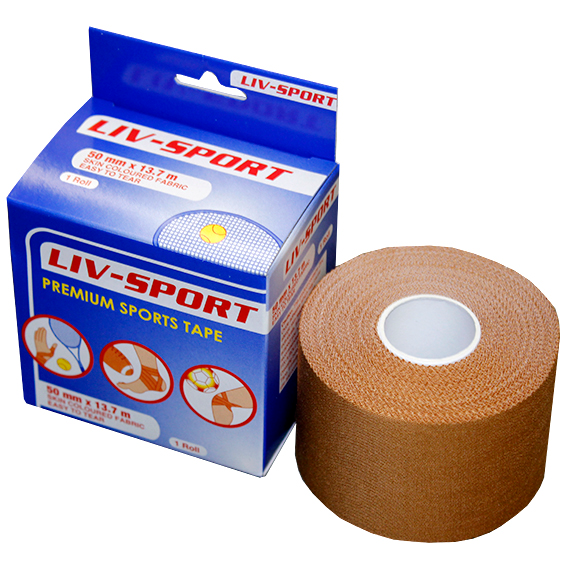 Liv-Sport Premium Rigid Strapping Sports Tape 50mm x 13.7m - Skin Color Fabric x35