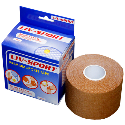 Liv-Sport Premium Rigid Strapping Sports Tape 50mm x 13.7m - Skin Color Fabric x35