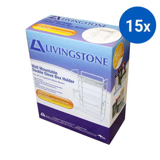 Livingstone Double Gloves Box Holder or Dispenser - White x15