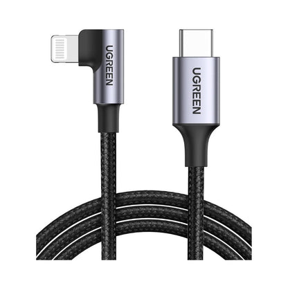 UGREEN Angle USB-C Male to Lightning 60W Braided 2m Black