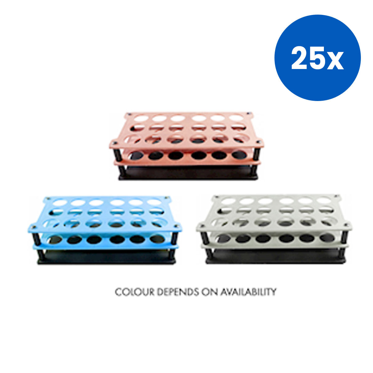 Aptaca Test Tube Rack Stand Recyclable Stackable Alphanumeric Embossed Grid 235x110x75 mm - Multi x25