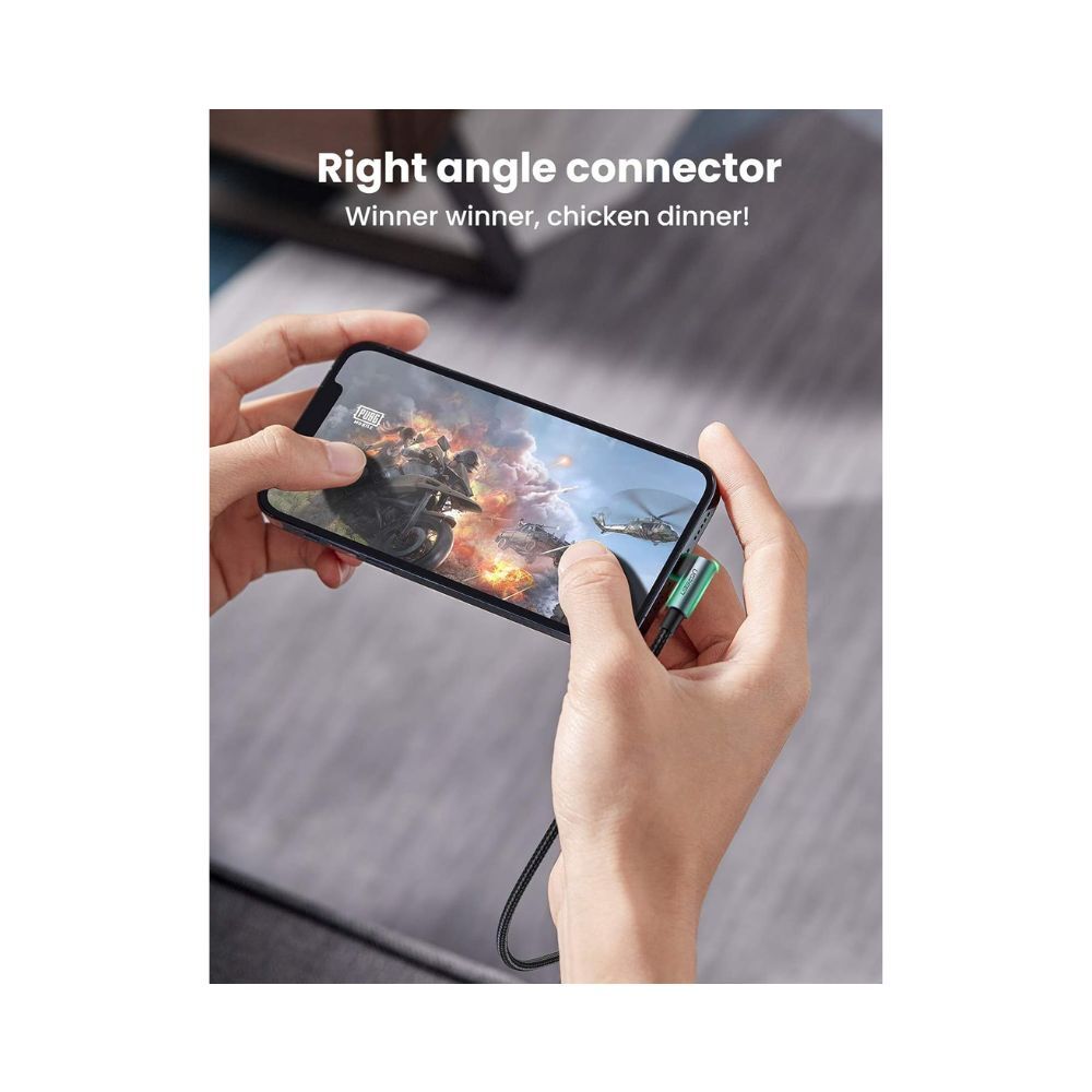 UGREEN Angle USB-C Male to Lightning 60W Braided 2m Black