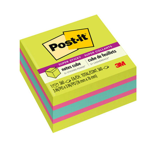 Post‑It Super Sticky Notes Cube 76 x 76mm 5-Pack