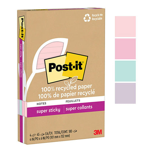 Post‑It Super Sticky Notes Wanderlust 101 x 152mm 4‑Pack