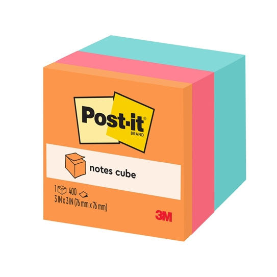 Post‑It Sticky Notes Cube 2059‑AQ 76 x 76mm Box of 4