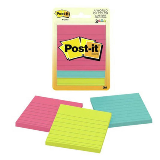 Post‑It Lined Notes Jaipur 76 x 76mm 3‑Pack Box of 6