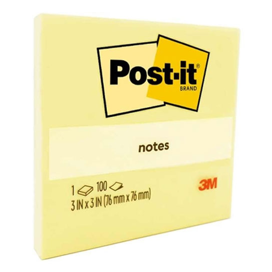 Post‑It Notes Canary Yellow 76 x 76mm Box of 12