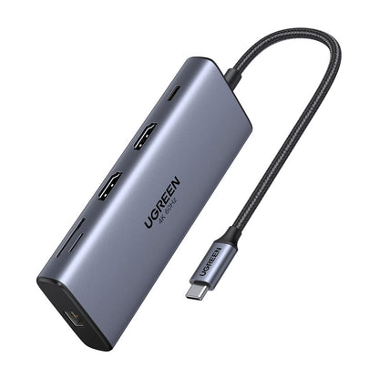UGREEN 10-in-1 USB C Hub with Dual 4K display Silver