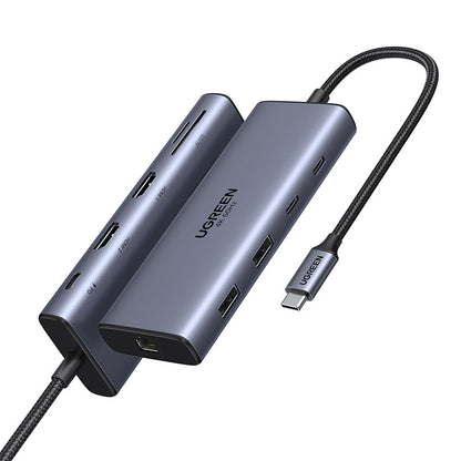 UGREEN 10-in-1 USB C Hub with Dual 4K display Silver