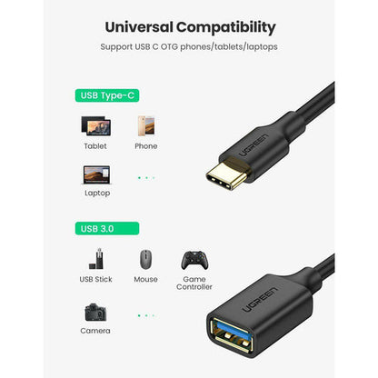 UGREEN 15cm USB-C to USB-A Female OTG Cable