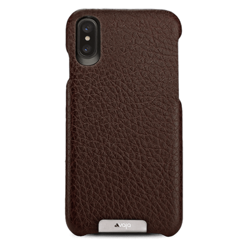 Vaja Grip Leather Case iPhone X/Xs - Floater Dark Brown/Birch