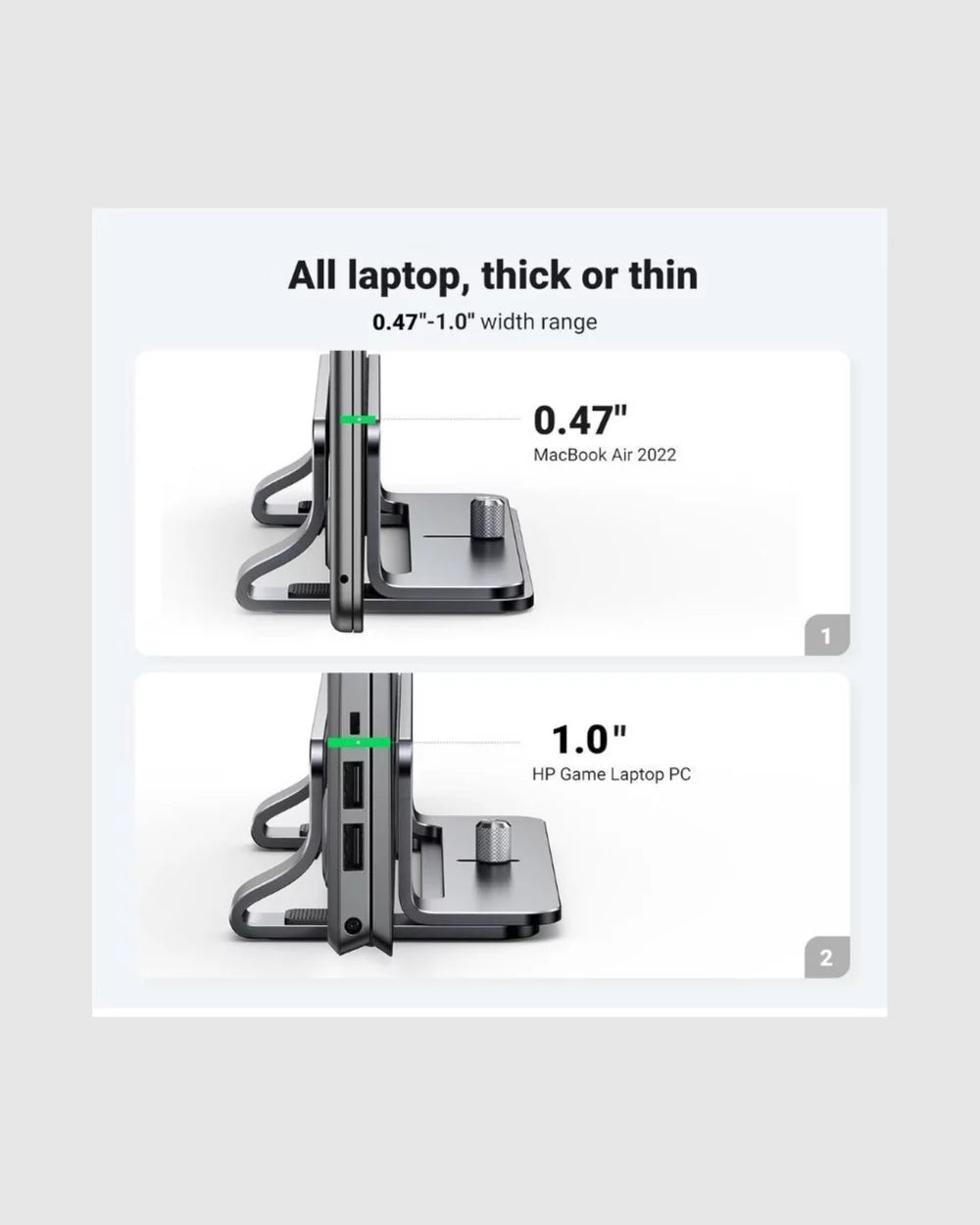UGREEN Aluminium Vertical Laptop Stand Black