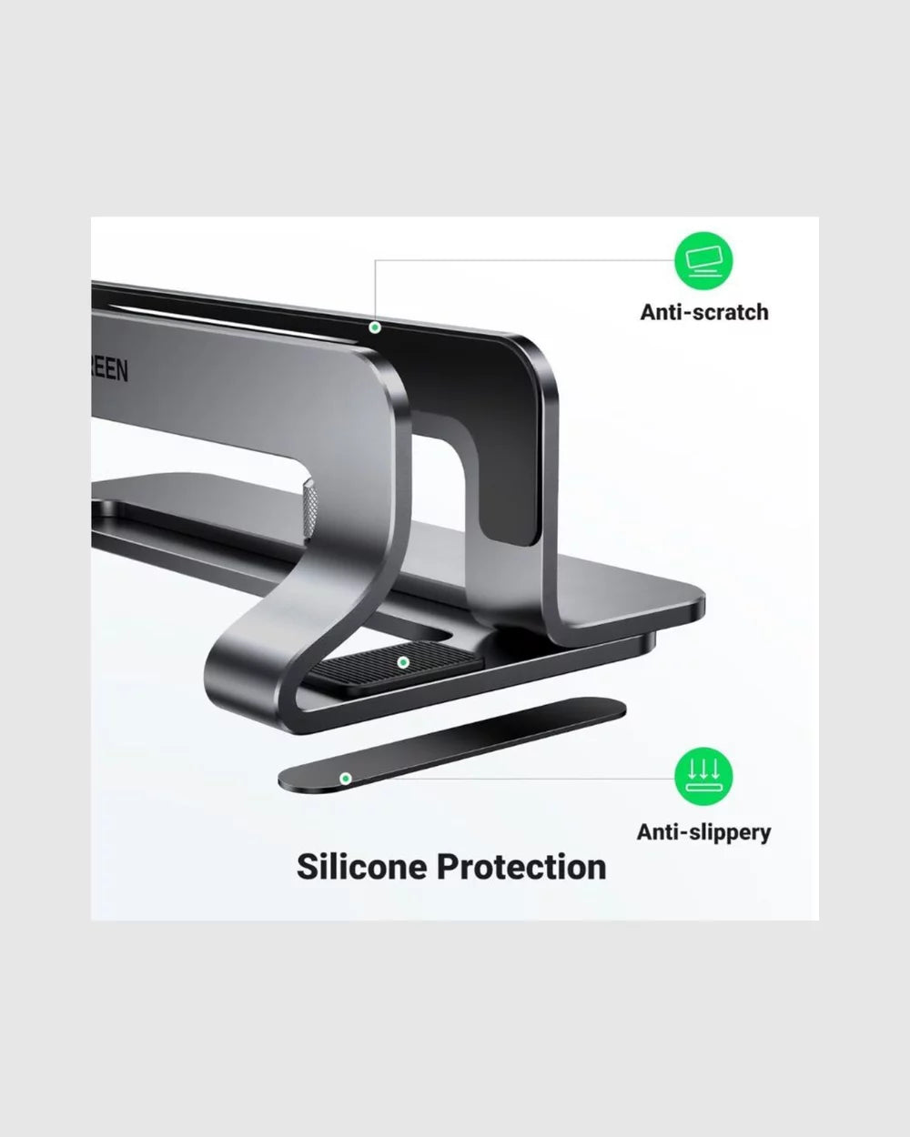 UGREEN Aluminium Vertical Laptop Stand Black