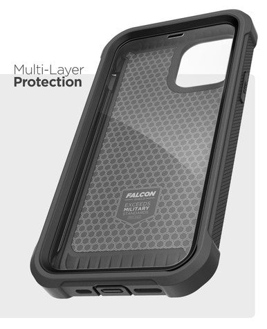Encased Falcon Case Built-in Screen Guard iPhone 12/12 Pro - Black