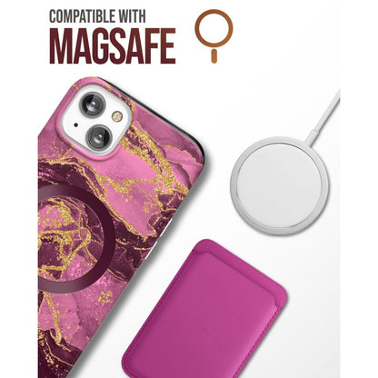 Encased Lexion MagSafe Case with Screen Protector iPhone 14 - Purple Marble