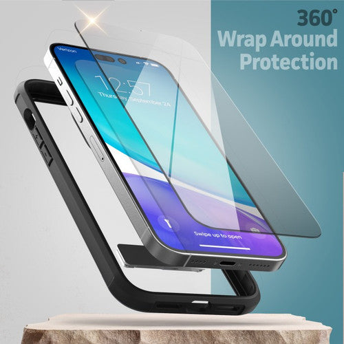 Encased Exos Armor Case with Screen Protector iPhone 14 Pro - Purple