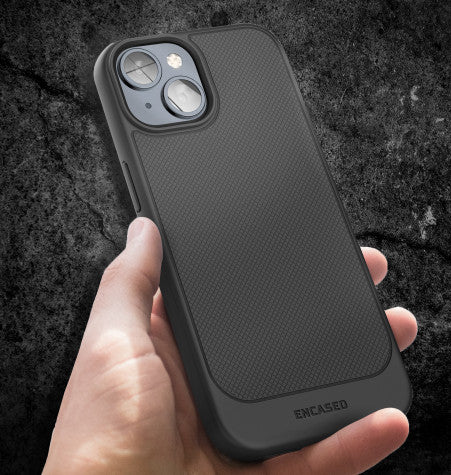 Encased Thin Armor Case iPhone 15 Plus with Belt Clip Holster - Black