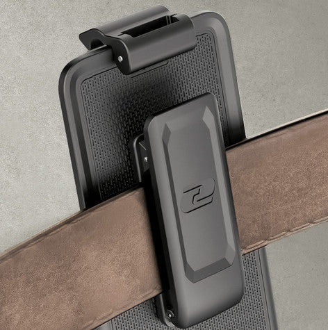 Encased Thin Armor Case iPhone 15 Plus with Belt Clip Holster - Black