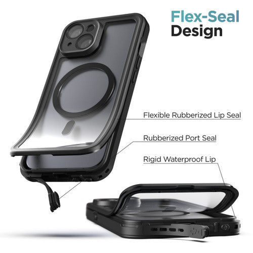 Encased Waterproof Case iPhone 15 Plus with Belt Clip Holster - Clear