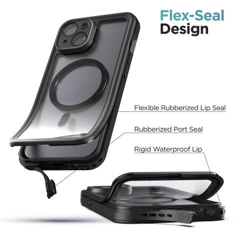 Encased Waterproof Case iPhone 15 with Belt Clip Holster - Clear