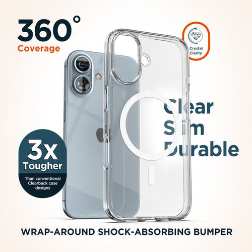 Encased MagSafe Clear Case iPhone 16 with Clear Grip - Clear