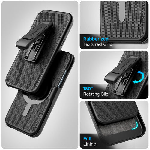 Encased Slimline Case iPhone 16 Pro Max with Tempered Glass - Black