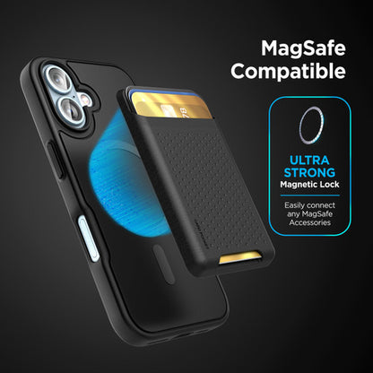Encased Slimshield MagSafe Case iPhone 16 with Belt Clip Holster - Black