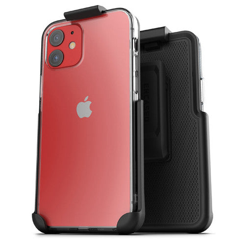 Encased Clear Back Case iPhone 12/12 Pro with Belt Clip Holster - Clear