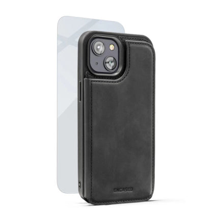Encased Flipback Wallet Case with Screen Protector iPhone 14 Plus - Black