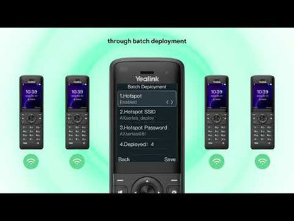 Yealink AX83H Handheld  Wi‑Fi IP Phone with Bluetooth, HD Audio, Smart Noise Cancellation, QuickCharge & Belt Clip