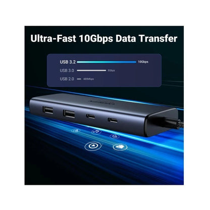 UGREEN 7-in-1 USB C Hub with Dual 4K display Silver