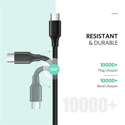 UGREEN USB 2.0 Type C to Type Cable Nickel Plating 1m Black