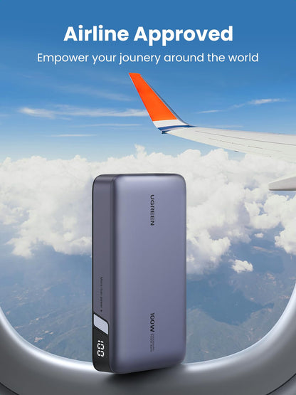 UGREEN 100W 20000mAh for Laptop-3 Ports Power Bank Silver