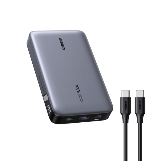 UGREEN 100W 20000mAh for Laptop-3 Ports Power Bank Silver