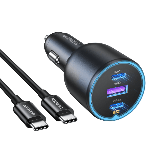 UGREEN 130W USB C and USB A Car Charger Black