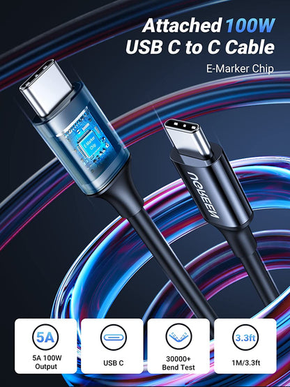 UGREEN 130W USB C and USB A Car Charger Black