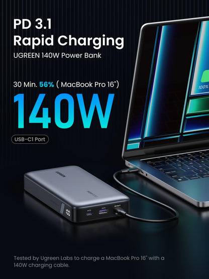 UGREEN 145W 25000mAh for Laptop-3 Ports Power Bank Silver