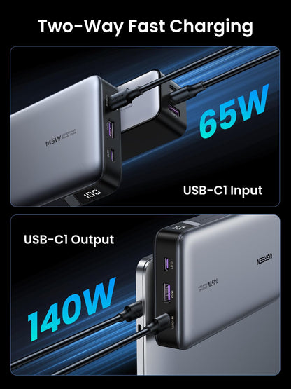 UGREEN 145W 25000mAh for Laptop-3 Ports Power Bank Silver