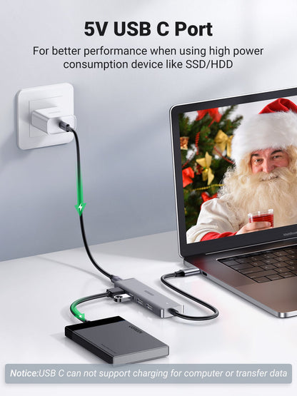 UGREEN 4 Ports USB C Hub Silver