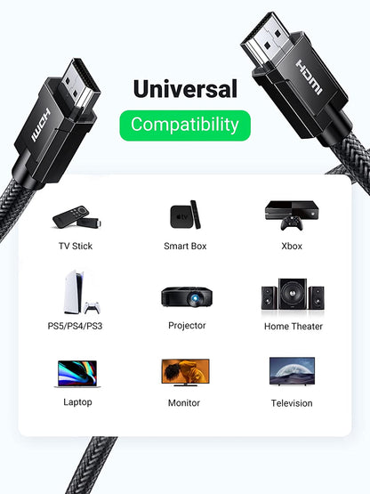 UGREEN 2M 8K UHD HDMI 2.1 Male-Male Zinc-alloy Case Black