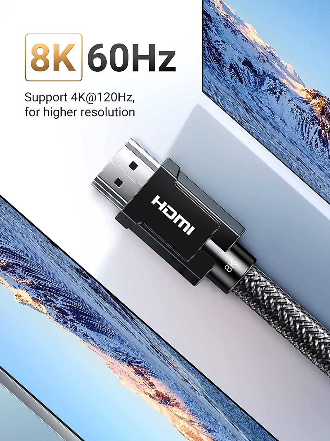 UGREEN 2M 8K UHD HDMI 2.1 Male-Male Zinc-alloy Case Black