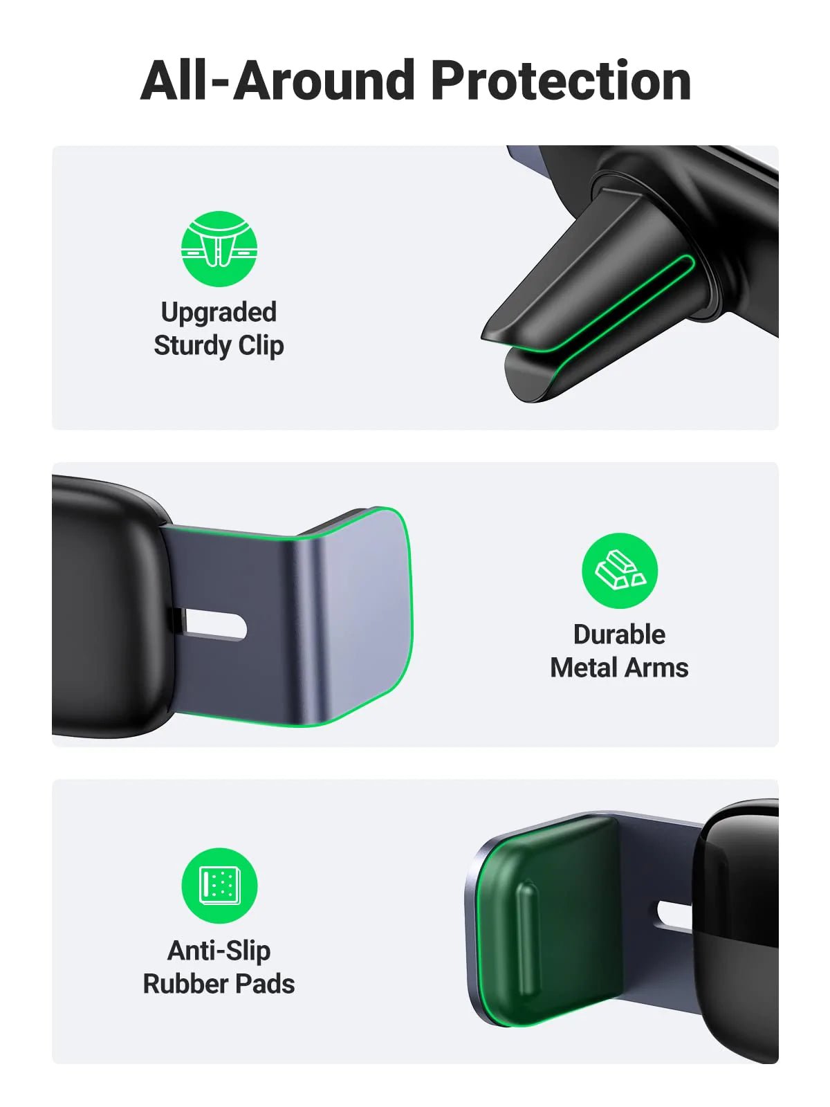 UGREEN Vehicle Air Vent Phone Holder Black