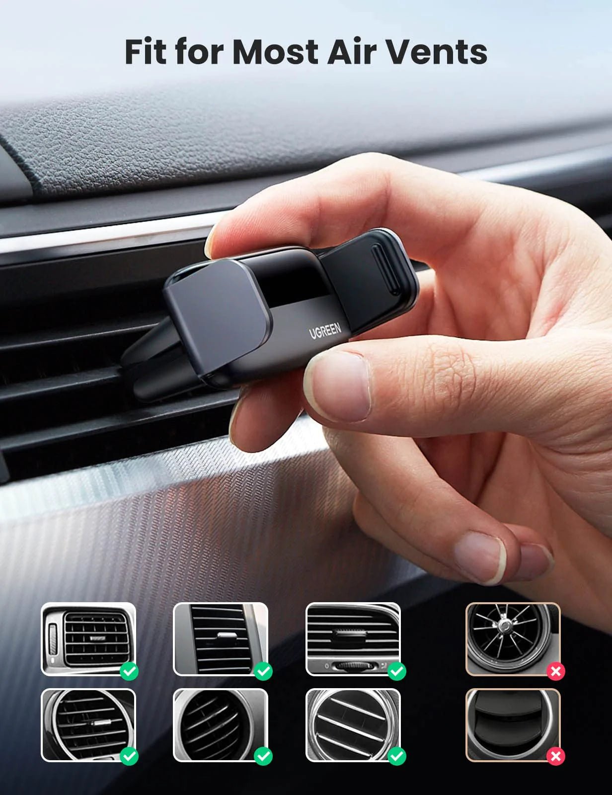 UGREEN Vehicle Air Vent Phone Holder Black