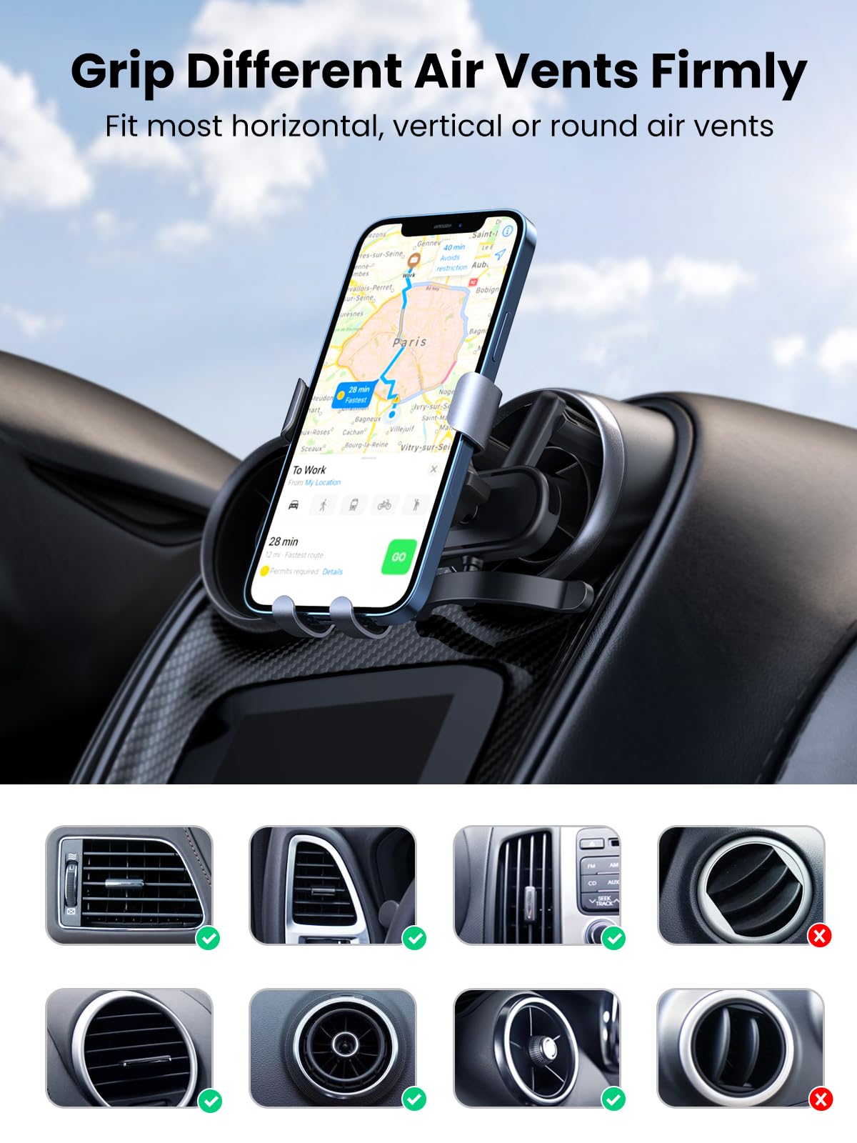 UGREEN Gravity Phone Holder foRound Air Vent