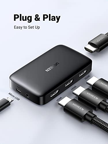 UGREEN 3-in-1 HDMI Switch 3 In 1 Out HDMI 2.1 Switcher Black