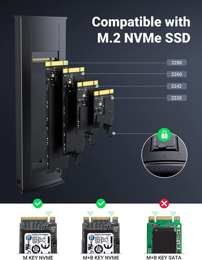 UGREEN M.2 NVMe/SATA SSD Enclosure Black